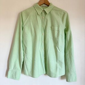 TOMMY HILFIGER 100% Cotton Relaxed Fit Button Down Classic Shirt Light Green S-L